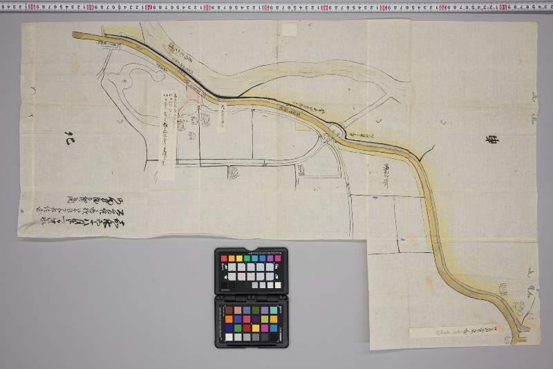 嘉永五年八月廿二日洪水ノ節百間川堤破損見取絵図 - ページ 1